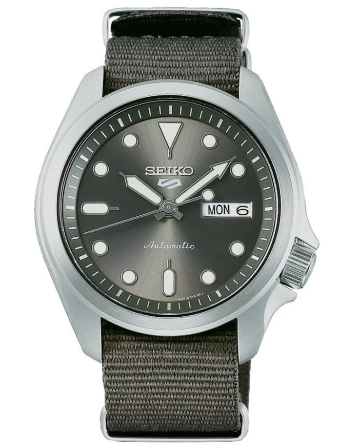 Seiko 5 Sports Automatic Grey Dial Grey Nylon Strap Watch for Men - SRPE61K1 - Image 6